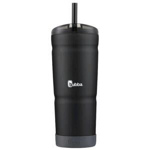 Bubba Envy-S 24oz Black Stainless Steel Tumbler w/ Straw & Gray Bumper